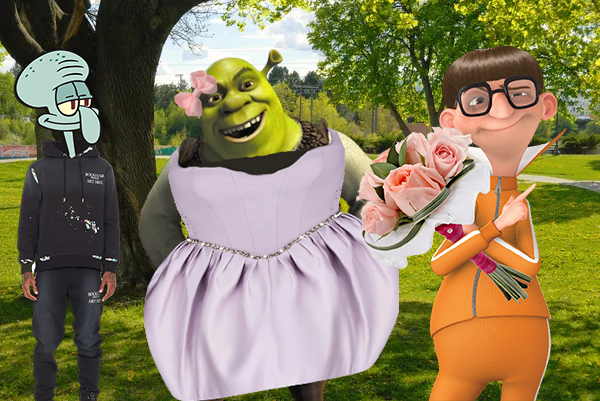 Shrek between the squid and the vect.