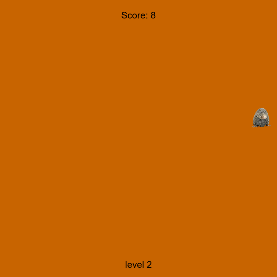 A screenshot of gameplay of my whack-a-mole game.